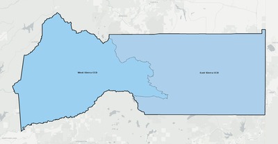 Sierra County CA townships and subdivisions map