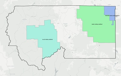 Siskiyou County CA school district boundaries map