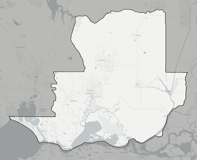 Solano County CA county basemap context