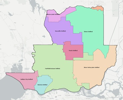 Solano County CA school district boundaries map