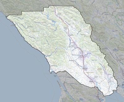 Sonoma County CA USGS topo map