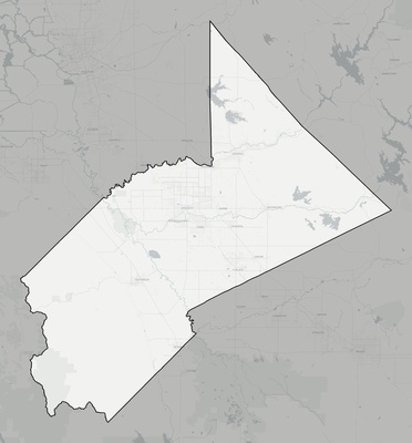 Stanislaus County CA county basemap context