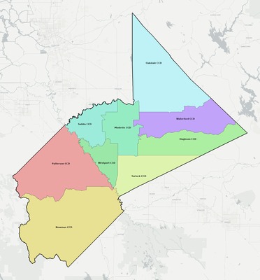 Stanislaus County CA townships and subdivisions map