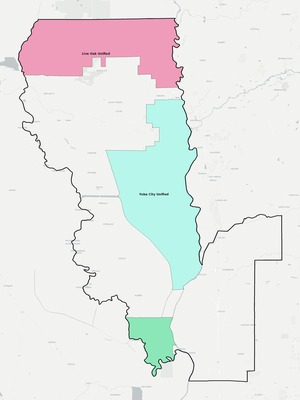 Sutter County CA school district boundaries map
