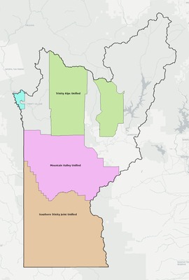 Trinity County CA school district boundaries map