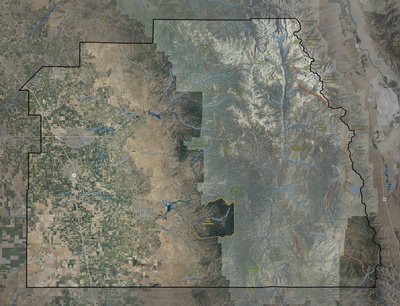 Tulare County CA USGS imagery and topo map