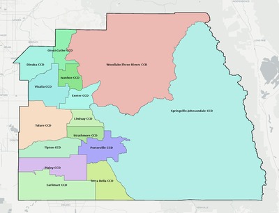 Tulare County CA county subdivision map preview