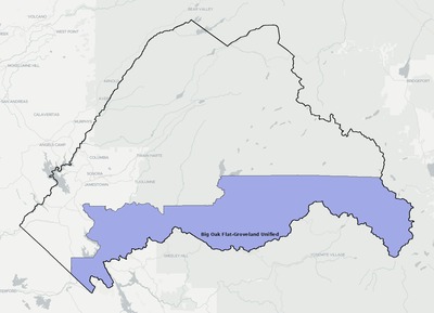 Tuolumne County CA school district boundaries map