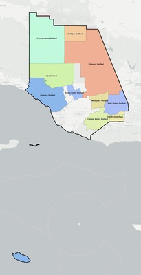 Ventura County CA school district boundaries map