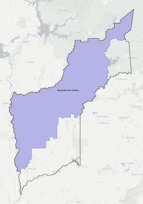 Yuba County CA school district boundaries map