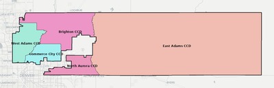 Adams County CO townships and subdivisions map
