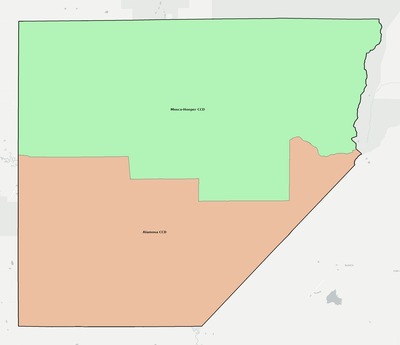 Alamosa County CO townships and subdivisions map