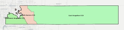 Arapahoe County CO townships and subdivisions map