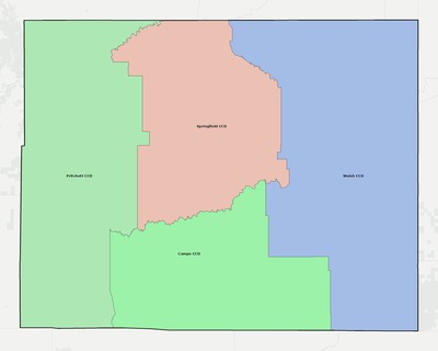 Baca County CO townships and subdivisions map