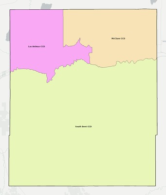 Bent County CO townships and subdivisions map