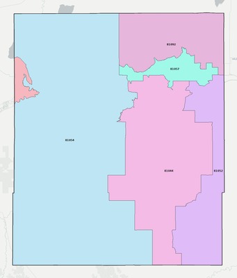 Bent County CO ZIP code boundaries map