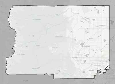 Boulder County CO county basemap context