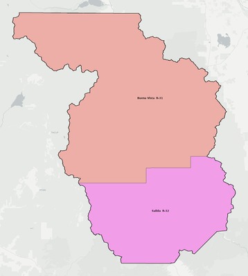 Chaffee County CO school district boundaries map