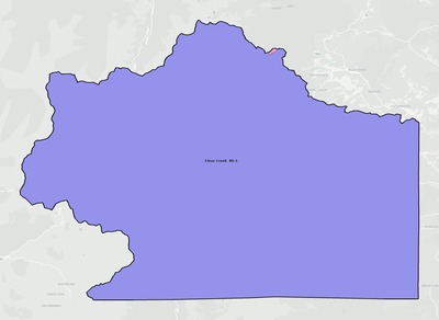 Clear Creek County CO school district boundaries map