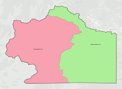 Clear Creek County CO townships and subdivisions map