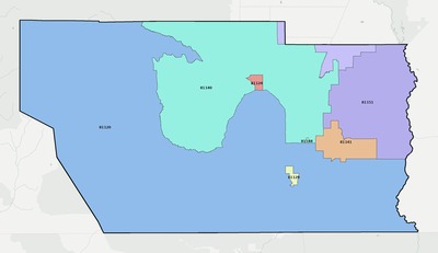 Conejos County CO ZIP code boundaries map
