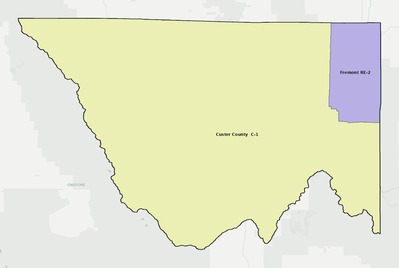Custer County CO school district boundaries map