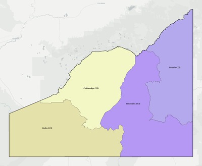 Delta County CO townships and subdivisions map