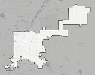 Denver County CO county basemap context