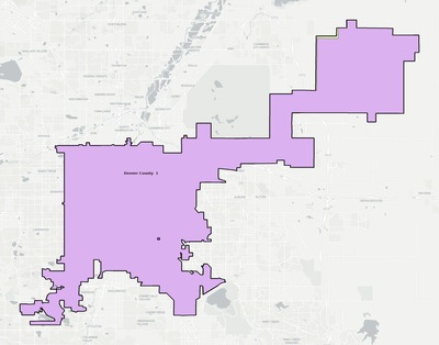 Denver County CO school district boundaries map
