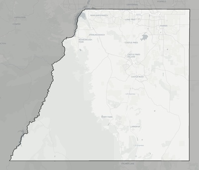 Douglas County CO county basemap context