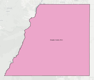 Douglas County CO school district boundaries map