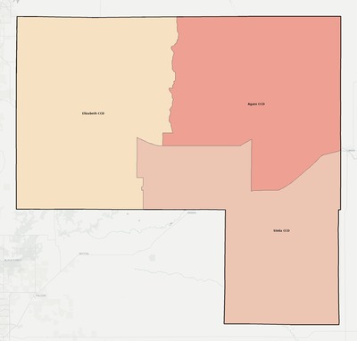Elbert County CO townships and subdivisions map