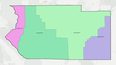 Fremont County CO school district boundaries map
