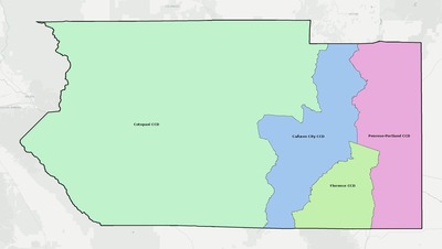 Fremont County CO townships and subdivisions map