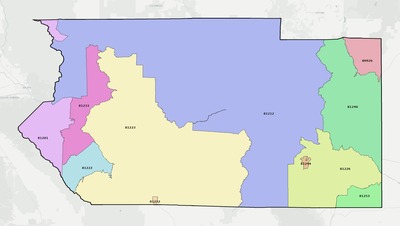 Fremont County CO ZIP code boundaries map