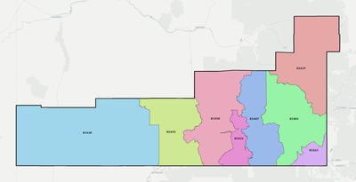 Garfield County CO ZIP code boundaries map