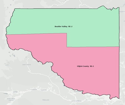 Gilpin County CO school district boundaries map