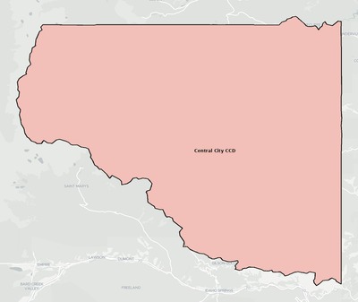 Gilpin County CO townships and subdivisions map