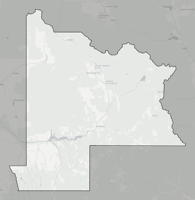 Gunnison County CO county basemap context