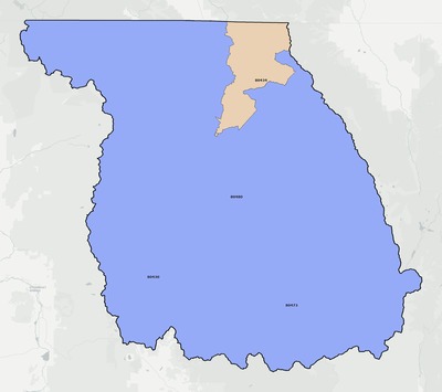 Jackson County CO ZIP code boundaries map