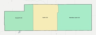 Kiowa County CO townships and subdivisions map