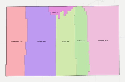 Kit Carson County CO school district boundaries map