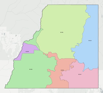 La Plata County CO ZIP code boundaries map