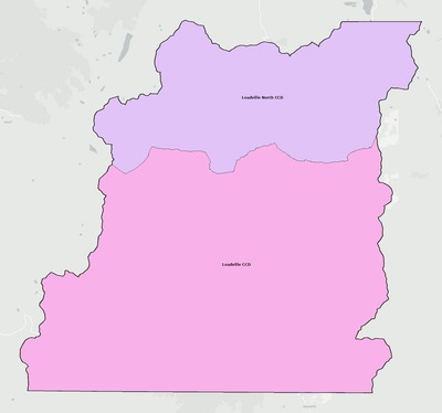 Lake County CO townships and subdivisions map