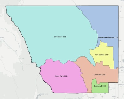 Larimer County CO county subdivision map preview
