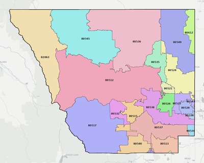 Larimer County CO ZIP code boundaries map