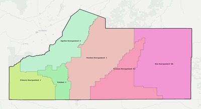 Las Animas County CO school district boundaries map
