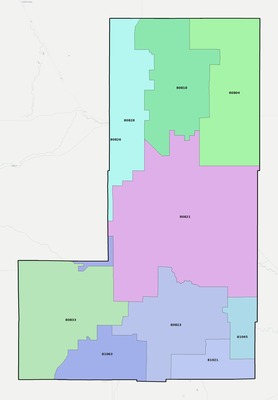 Lincoln County CO ZIP code boundaries map