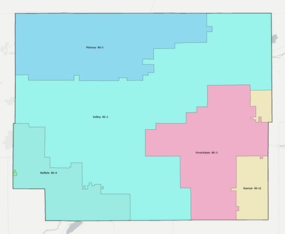 Logan County CO school district boundaries map