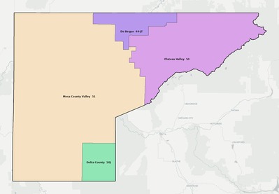 Mesa County CO school district boundaries map